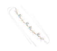 WRITWAA Cerchietto per Capelli da Sposa Fiori Accessori per Capelli Vite per Donne Copricapo Nastro per Matrimoni e Feste