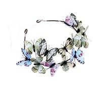 WRITWAA Cerchietto Per Ragazze Con Farfalle Da Sposa Accessorio Fotografico Per Copricapo Ornamenti A Farfalla