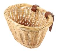 WRITWAA Cestino in Vimini a Forma Ellittica Robusto e Facile da Montare per Bicicletta, per Decorazione e Ciclismo All'aperto Spazio per Telefono e Ombrello Colore Casuale