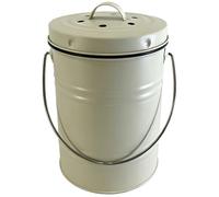 WRITWAA Cestino per compost con coperchio e maniglia - Piccolo secchio in metallo per compost da piano cucina e tavolo - Contenitore per rifiuti alimentari per il compostaggio degli scarti domestici