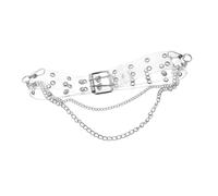 WRITWAA Cintura Trasparente Regolabile Per Donne Con Doppia Catena e Fibula Perfetta Per Jeans Vestiti e Outfit Casual Cintura Punk Con Occhielli Decorativi