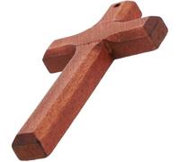 WRITWAA Ciondoli a Croce in Legno Artigianali 5 Pezzi, Pendenti Decorativi per Braccialetti e Collane, Ornamenti per Portachiavi Fai da Te, Accessori Religiosi per Uso Personale