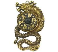 WRITWAA Ciondolo Drago in Ottone Vintage Retrò Sei Caratteri Sacri, Ornamento Artigianale Resistente per Decorazione da Tavolo o Adornamento Fai da Te