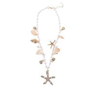 WRITWAA Collana da Spiaggia per Donna Conchiglia e Ciondolo Stella Marina Gioielli Estivi Tropicali Perle Finte Accessori Vacanze al Mare in Stile Boho Leggera e Resistente allo