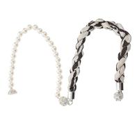 WRITWAA Collana Girocollo Donna Sciarpa in Seta e Perle Finte, Chiusura Magnetica Leggera 26cm, Accessorio Moda Versatile per Tutte le Stagioni e Regali
