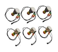 WRITWAA Collana Tamburo per Donna Mini Ciondolo Tamburo Africano in Legno, Set da 6 Gioielli Musicali Tribali Cordino Intrecciato, Accessori Africani per Uso Quotidiano e Feste Musicali