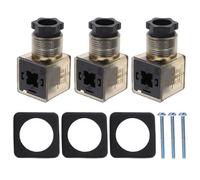 WRITWAA Connettore per Elettrovalvola 3 Poli con Spia Led, Scatola di Giunzione Din 43650a in Gomma e Pp, Set da 3 Pezzi per Bobine Solenoide Idrauliche, Compatibile con Valvole