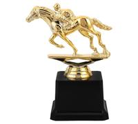 WRITWAA Coppa per Corse di Cavalli, Statua di Cavallo con Base Quadrata, Dorata | Premio equestre in plastica per il riconoscimento del sportivo, ricordo del per la celebrazione di eventi di competizione S