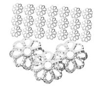 WRITWAA Copriperla in Metallo Argento Facili da Usare 1200 Pezzi a Forma di Fiore e Resistenti allo Sbiadimento per Bigiotteria Fai da Te per Creare Braccialetti e Gioielli