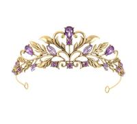 WRITWAA Corona nuziale barocca retrò, tiara da sposa antica per donna, corona per costume gotico, copricapo per cosplay di Halloween, tiara reale medievale per la dea della sposa