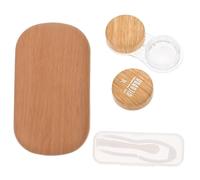 WRITWAA Custodia Portatile per Lenti a Contatto Doppio Vano, Scatola da Viaggio Antileak in Pelle Effetto Legno, Contenitore Compatto per Conservazione Sicura e Pulita delle Lenti