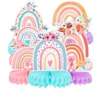 WRITWAA Decorazione per Compleanno in Carta Arcobaleno Bohemia 7 Pezzi di Palline a Nido D'ape Leggere e Facili da Posizionare su Tavolo per Feste e Foto