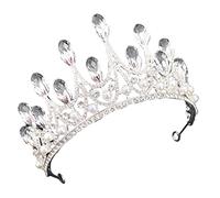 WRITWAA di strass Decorazioni per matrimoni oggetti di scena per foto di matrimonio corone coroncina sposa diademi nuziali per la sposa diadema della sposa nuziale acrilico Argento