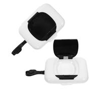 WRITWAA Dispenser Portatile per Salviette Umidificate per Ragazzo Ragazza, Custodia Resistente Nera da Viaggio Cordino per Borsa Pannolini e Passeggino, Scatola Leggera Riutilizzabile