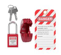 WRITWAA Dispositivo di Blocco Valvola a Saracinesca 25-64 Mm con Lucchetto per Rubinetto Esterno, Blocco Sicurezza Tubo Giardino, Set Completo per Protezione Valvole e Manopole in