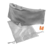 WRITWAA Dormire Simil Seta con Fascia Regolabile, Set Copri Occhi Antirumore e Antiluce con Tappi per Orecchie e Borsa da Viaggio, per Pisolino, Sonno Notturno e Lavoro