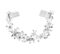 WRITWAA Elegant Bridal Hair Vine with Rhinestones and Flowers Handmade Wedding Hair Accessories for Brides and Special Occasions