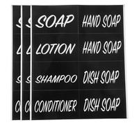 WRITWAA Etichette Adesive per Bottiglie di Shampoo e Sapone, Impermeabili e Rimovibili, 3 Fogli per Dispenser da Muro e Viaggio, Adatte per Bagno e Doccia