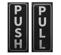 WRITWAA Etichette Adesive Push Pull per Porte Scorrevoli, Cartelli di Direzione in Inglese per Uffici e Negozi, Indicatore Porta in Vetro Adesivo Resistente, Set da 2 Pezzi per Uso