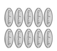 WRITWAA Etichette Ovali in Metallo 10 Pezzi Rondelle per Applicazione Facile su Borse e Abbigliamento, Adatte a Progetti Fai da Te e Decorazioni Personalizzate