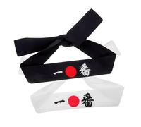 WRITWAA Fasce Per Chioma Samurai in Cotone 2 Pezzi Set, Fascia Larga Decorativa Da Chef Di Sushi e Sportiva Per Allenamento Karate, Cosplay e Feste in Stile Giapponese