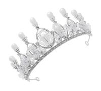WRITWAA Fascia di di strass perla adulto Nozze perla d'epoca perle per nuziale Perle barocche coroncina sposa Tiara di matrimonio da sposa Silver