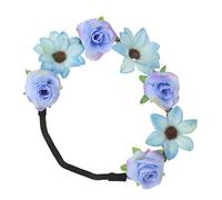 WRITWAA Fascia Di Fiori Fasce Per La Testa Ghirlande Copricapo Da Sposa Floreale Comunione Accessori Fiore Fascia Per Donne Fascia Per Ragazze Fascia Da Sposa Blue