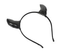WRITWAA Fascia in Corno Di Demone Costume Da Orecchio e Coda Fascia Per Per La Festa Di Natale Gruppo Musicale Fascia Malvagia Fasce Per Cosplay Fasce Da Donna Diavolo Pelle Black
