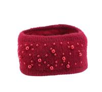 WRITWAA Fascia Invernale Due Strati Maglia Con Decorazione Perle Cerchietto Caldo Per Donne e Ragazze Accessorio Versatile Per Tenere Calde Le Orecchie e Aggiungere Stile