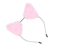 WRITWAA fascia per orecchie di volpe falso fasce per all'orecchio per le donne fanny bande ragazze leopardo cosplay orecchie da gatto cosplay di leopardo rosa