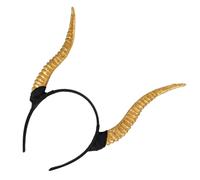WRITWAA Fascia Unica Oro Pecora e Plastica Corna di Leggera Chioma in Halloween Divertente Costume Adulti e Festival Musica