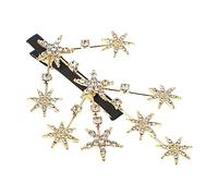 WRITWAA Fermaglio Capelli Stella Con Strass Dorati Spilla Elegante Per Donna e Bambina Accessorio Luminoso Per Feste Quotidiano e Acconciature Diverse