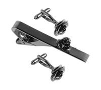 WRITWAA Gemelli e Fermacravatta in Stile Francese con Design Rosa Accessori Eleganti per Camicia e Colletto per Matrimonio o Lavoro
