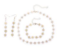 WRITWAA Gioielli Fiori di Margherita Collana e Bracciale da Donna Ciondolo e Orecchini Accessorio Floreale per Festa e Cerimonia Regalo per Madre e Fidanzata