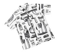 WRITWAA Grembiule Parrucchiere Bianco in Fibra Traspirante Tasche e Maniche Corte, Comodo alla Moda per Parrucchieri Professionisti e Coloristi a Casa