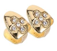 WRITWAA Grill Oro Croce e Strass per Rapper, 2 Pezzi in Metallo Leggeri e Facili da Indossare, Accessori Unici per Feste Hip Hop