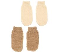 WRITWAA Guanti Esfolianti per Pulizia Profonda 4 Pezzi in Lino per Bagno Corpo Morbidi e Riutilizzabili Polsino Elastico per Bagno Rilassante