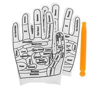 WRITWAA Guanti Per Riflessologia Della Mano Massaggiatore Per Dita e Palmo Strumenti Per Agopressione e Agopuntura Portatili Con Guida Stampata Per Punti Di Riflessologia