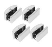 WRITWAA Guida Inferiore per Porta Doccia in Vetro 4 Pezzi Rullo Regolabile e Blocco Elastico in Lega di Alluminio e Gomma Antiruggine per Porte Scorrevoli da 5-14mm
