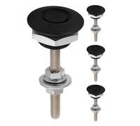 WRITWAA Kit 4 Pezzi Perni Cofano Motore Auto 30mm in Alluminio Nero, Fermo del Cofano a Sgancio Rapido, Chiusure di Bloccaggio per Veicoli Compatte, Accessori per Corse e Manutenzione