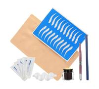 WRITWAA Kit Penne per Microblading Punta Rotonda, Set Manuale per Sopracciglia Pelle di Pratica, Anello e Accessori, Adatto per Trucco Permanente e Ricostruzione Cicatrici, Colore Rosa