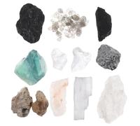 WRITWAA Kit Scientifico Minerali e Campioni di Pietre Cristallo 10 Pezzi Custodia Portatile Collezione Rocce Geologiche per Studenti Scuola Elementare e Istruzione in Classe