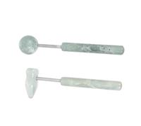 WRITWAA Massaggiatori Per La Cura Della Pelle Del Viso e Martelli Massaggianti Portatili 2 Pezzi in Pietra Naturale Punte Diverse Per Massaggio Al Collo e Rilassamento Muscolare Domestico