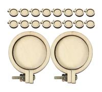 WRITWAA Mini Cerchi da Ricamo Rotondi Design Leggero 18 Pezzi in Legno per Esperienza DIY Naturale ed Elegante, per Collane Ricamate e Attività Creative Genitori-figli