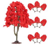 WRITWAA Modello Albero per Tavolo Sabbia 10pezzi Rosso Realistico Filo di Ferro e Foglie di Spugna per Micro Paesaggio e Decorazioni Festa