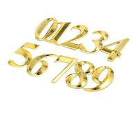 WRITWAA Numeri Adesivi Piccoli in Plastico Oro per Porta e Cassetta Postale, 10 Pezzi Facile Installazione e Visibilità Chiara per Appartamenti e Case