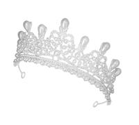 WRITWAA nuziale Tiara per donne sposate Copricapo per matrimonio tiara romantica ragazze spose mer tiara nuziale corone di compleanno per le donne strass Silver