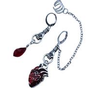 WRITWAA Orecchini Donna Asimmetrici a Catena a Forma di Cuore, Eleganti e Delicati in Lega, Accessori di Costume per Uso Quotidiano e Serate Prom