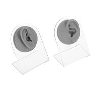 WRITWAA Orecchio Finto in Silicone per Pratica Piercing, Espositore Auricolare Realistico Sinistro e Destro, Strumento Didattico per Agopuntura e Gioielli, Manichino Portatile per Studio