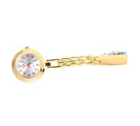 WRITWAA Orologio da Tasca Accessorio Professionale Fibbia a Clip Dorato al Quarzo Design Semplice e Resistente in Lega per Infermiera per Guardia Medica e Uso Quotidiano